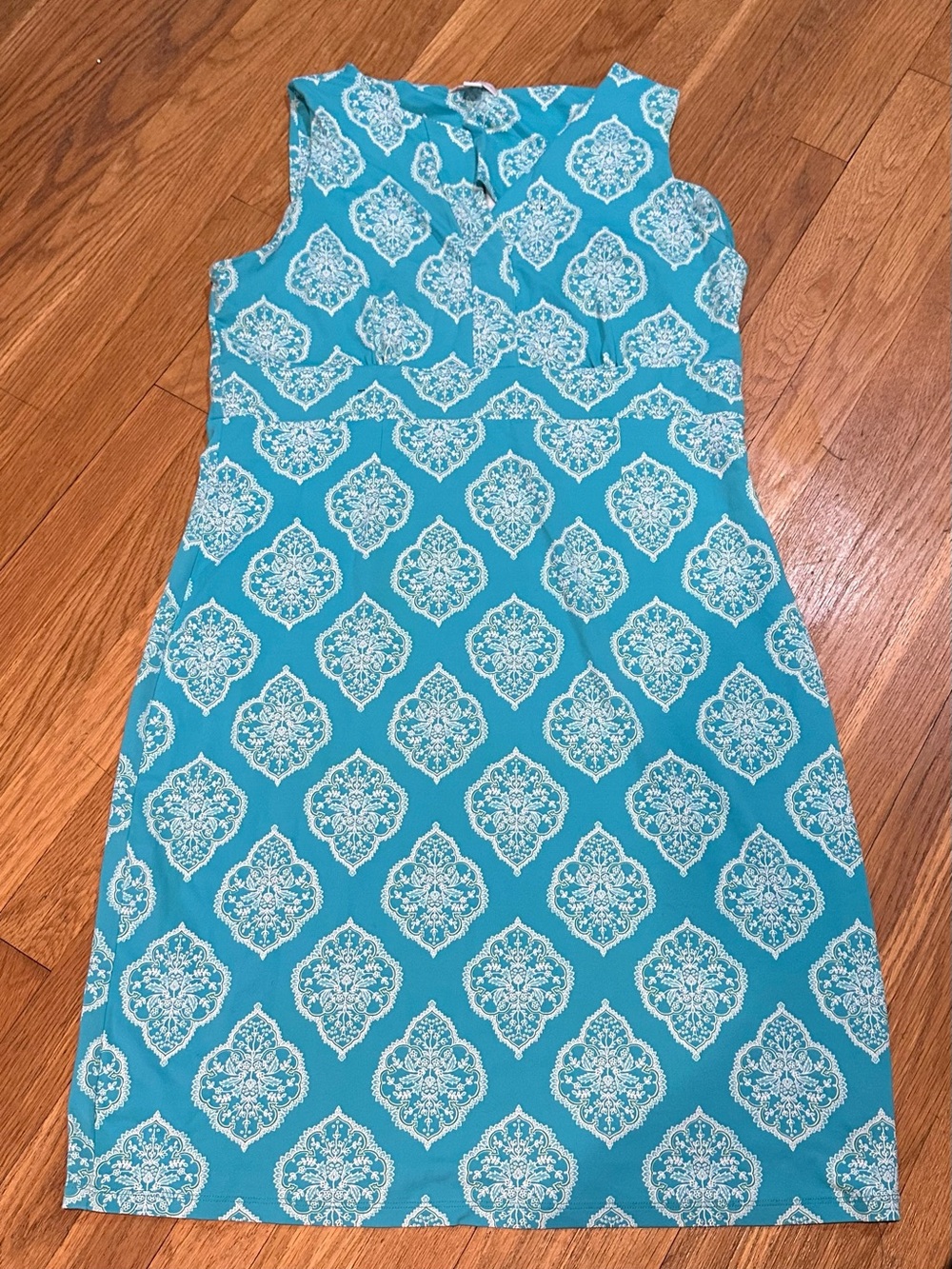 Charter Club Turquoise Patterned Sleeveless Dress